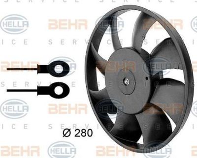 Hella 8EW 009 144-331 вентилятор, охлаждение двигателя на AUDI 80 Avant (8C, B4)