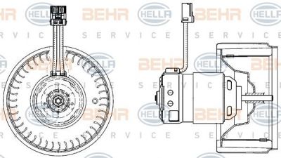 Hella 8EW 009 157-171 вентилятор салона на VOLVO S60 I