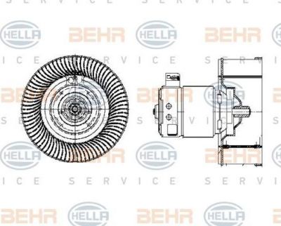Hella 8EW 009 158-041 вентилятор салона на 3 (E46)