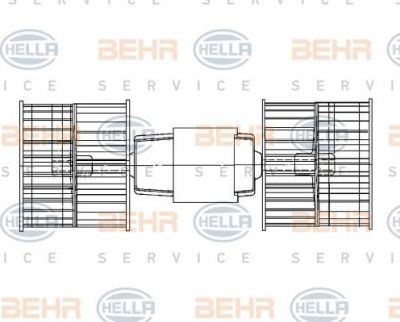 Hella 8EW 009 158-281 вентилятор салона на 3 (E21)