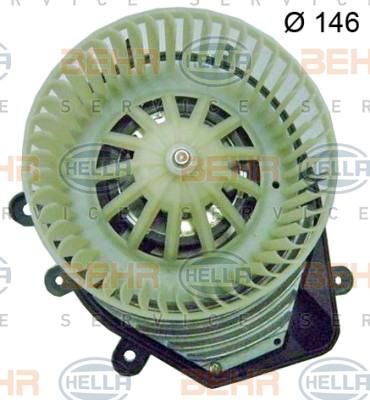 HELLA Вентилятор салона AUDI A4/Skoda superb/Passat B5/B6 (8D1820021, 8EW009159-081)