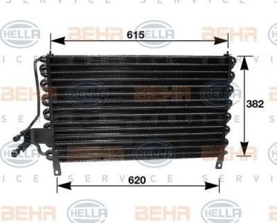 Hella 8FC 351 035-061 конденсатор, кондиционер на OPEL OMEGA A (16_, 17_, 19_)