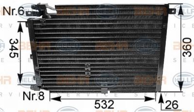 Hella 8FC 351 035-351 конденсатор, кондиционер на SAAB 9000