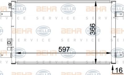 Hella 8FC 351 036-111 конденсатор, кондиционер на FORD GALAXY (WGR)