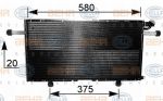 Hella 8FC 351 037-601 конденсатор, кондиционер на OPEL FRONTERA B (6B_)