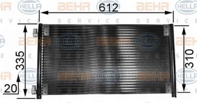 Hella 8FC 351 038-311 конденсатор, кондиционер на FIAT PUNTO (188)