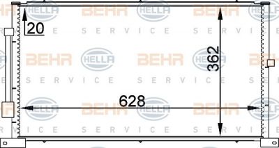 Hella 8FC 351 038-714 конденсатор, кондиционер на FORD MONDEO III (B5Y)