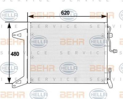 Hella 8FC 351 300-051 конденсатор, кондиционер на IVECO EuroTrakker