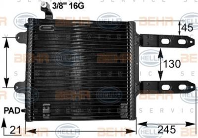 Hella 8FC 351 300-161 конденсатор, кондиционер на VW LUPO (6X1, 6E1)