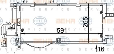 Hella 8FC 351 300-611 конденсатор, кондиционер на OPEL CORSA C фургон (F08, W5L)