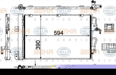 Hella 8FC 351 301-764 конденсатор, кондиционер на OPEL ASTRA H GTC (L08)
