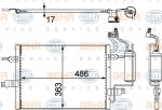 Hella 8FC 351 302-481 конденсатор, кондиционер на OPEL MERIVA