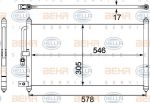 Hella 8FC 351 304-091 конденсатор, кондиционер на HONDA PRELUDE IV (BB)