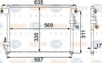 Hella 8FC 351 304-201 конденсатор, кондиционер на HYUNDAI S COUPE (SLC)