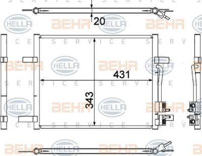 Hella 8FC 351 304-791 конденсатор, кондиционер на FORD KA (RB_)