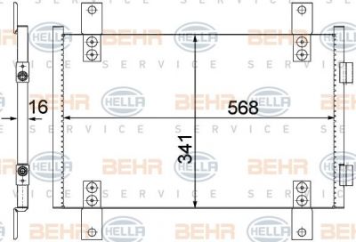Hella 8FC 351 305-551 конденсатор, кондиционер на FIAT DUCATO автобус (244, Z_)