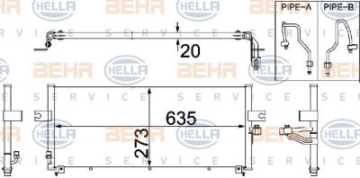 Hella 8FC 351 306-341 конденсатор, кондиционер на NISSAN ALMERA I (N15)