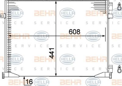 Hella 8FC 351 306-661 конденсатор, кондиционер на OPEL VIVARO фургон (F7)