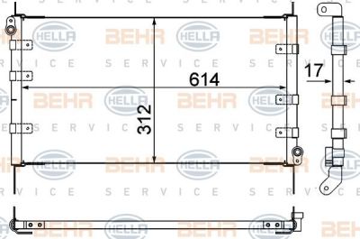 Hella 8FC 351 310-341 конденсатор, кондиционер на FIAT MAREA Weekend (185)