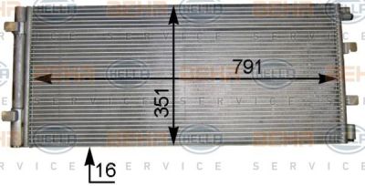 Hella 8FC 351 343-151 конденсатор, кондиционер на OPEL MOVANO B фургон