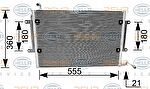 HELLA Радиатор кондиционера VW Golf/Vento 94- мех. (8FC351036-081)