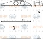 Hella 8FH 351 000-501 теплообменник, отопление салона на OPEL CORSA C (F08, F68)