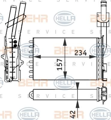 Hella 8FH 351 313-051 теплообменник, отопление салона на RENAULT 21 универсал (K48_)