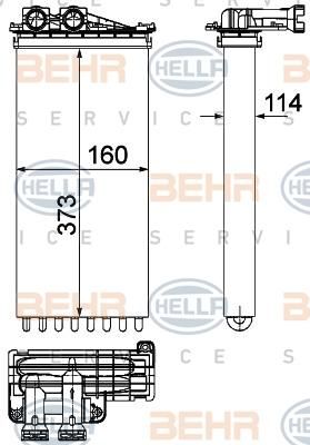 Hella 8FH 351 315-581 теплообменник, отопление салона на PEUGEOT 5008