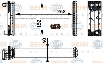 HELLA Радиатор отопителя MB T1 207-310D (8FH351312-391)