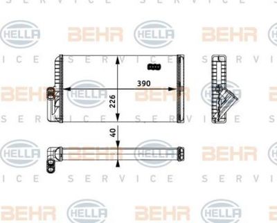 HELLA Радиатор отопителя MB Actros (8FH351312-541)