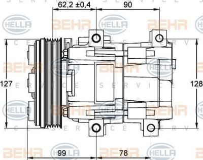 Hella 8FK 351 113-231 компрессор, кондиционер на FORD MONDEO I (GBP)