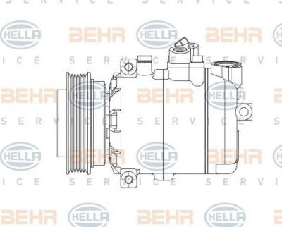 Hella 8FK 351 132-081 компрессор, кондиционер на AUDI A6 Avant (4B5, C5)