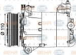 Hella 8FK 351 334-351 компрессор, кондиционер на VOLVO V70 III (BW)