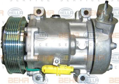 HELLA Компрессор кондиционера: Berlingo/C5/Xsara/406/607/Expert/Partner/00- /1.4D/1.6D/1.8/2.0/2.2 (8FK351128-551)