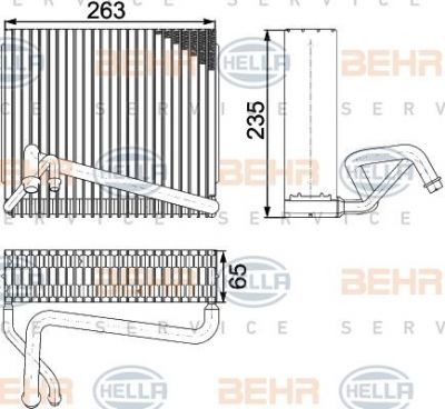 Hella 8FV 351 330-521 испаритель, кондиционер на MERCEDES-BENZ SPRINTER 5-t c бортовой платформой/ходовая часть (906)