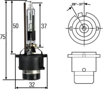 Hella 8GS 007 001-241 лампа накаливания, основная фара на MAN TGA