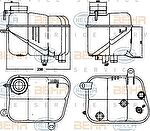 Hella 8MA 376 755-161 компенсационный бак, охлаждающая жидкость на MERCEDES-BENZ S-CLASS (W140)
