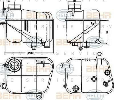 Hella 8MA 376 755-161 компенсационный бак, охлаждающая жидкость на MERCEDES-BENZ S-CLASS (W140)