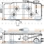 HELLA Компенсационный бак охлаждающей жидкости Iveco Turbotech, Turbostar (8MA376705-211)