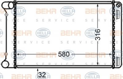 Hella 8MK 376 704-641 радиатор, охлаждение двигателя на FIAT PUNTO (188)