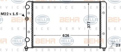Hella 8MK 376 704-721 радиатор, охлаждение двигателя на VW POLO Variant (6KV5)