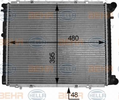 Hella 8MK 376 706-511 радиатор, охлаждение двигателя на RENAULT 19 II Cabriolet (D53_, 853_)