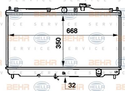 Hella 8MK 376 707-351 радиатор, охлаждение двигателя на HONDA ACCORD IV (CB)