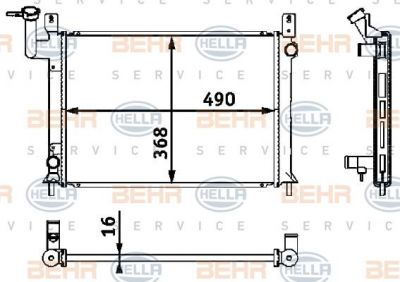 Hella 8MK 376 708-241 радиатор, охлаждение двигателя на NISSAN SUNNY II купе (B12)