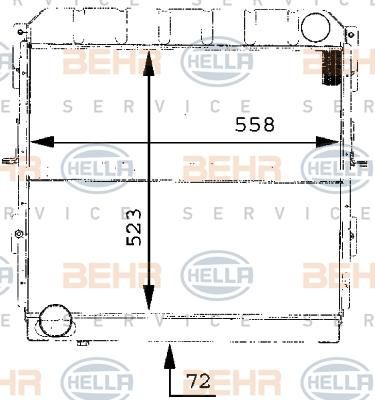 Hella 8MK 376 709-231 радиатор, охлаждение двигателя на NISSAN ATLEON