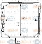 Hella 8MK 376 709-331 радиатор, охлаждение двигателя на MERCEDES-BENZ SK