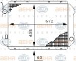 Hella 8MK 376 709-611 радиатор, охлаждение двигателя на MERCEDES-BENZ O 303