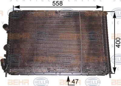 Hella 8MK 376 710-211 радиатор, охлаждение двигателя на RENAULT MEGANE I (BA0/1_)
