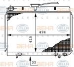 Hella 8MK 376 710-531 радиатор, охлаждение двигателя на MERCEDES-BENZ S-CLASS (W126)