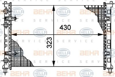 Hella 8MK 376 712-081 радиатор, охлаждение двигателя на VW CADDY II фургон (9K9A)